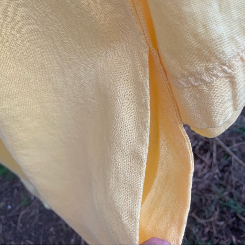 Flax Linen Long Sleeve Dess in a Sunny Yellow - Picture 10 of 14